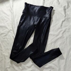 SPANX Black High-Waisted Leather Look Leggings